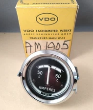Vintage VDO DC Amperage Gauge 50 Amp Volvo Porsche Mercedes Classic Car Parts