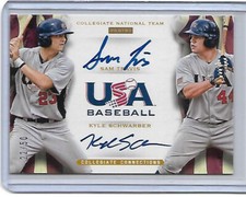Kyle Schwarber 2013 Panini Collegiate Team USA DUAL On Card Auto RC Autograph/50