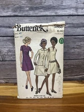 Butterick 5865 A-line Above Knee Dress Jewel Neckline Jacket Bust 44 UNCUT FF
