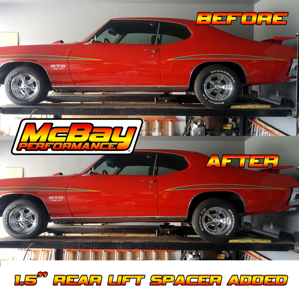 Kit de elevación espaciador de resorte helicoidal trasero de aluminio de 1,5" par años 60 - 00 Olds Pontiac EE. UU. Foto 3 de 4