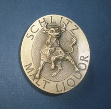SCHLITZ MALT LIQUOR Beer Bull Belt Buckle-Indiana Metal Craft-RARE Collectible
