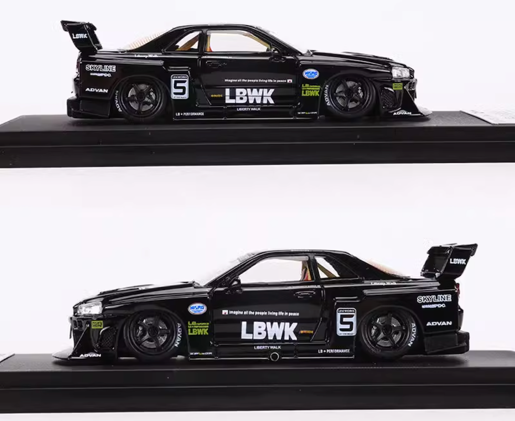 lbwk er-34 & lbwk gtr-35 セット 1／64 CM MODEL] 1/64 Nissan LBWK 35GT-RR Blue