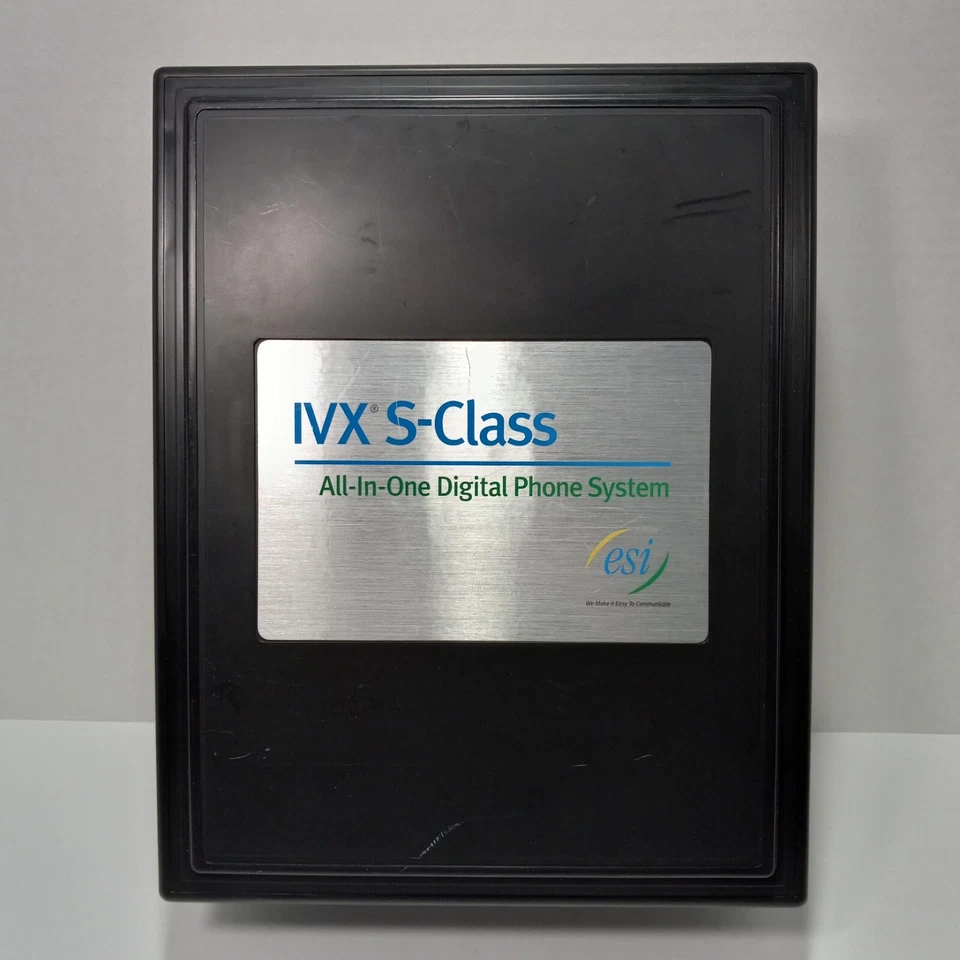Sistema telefónico ESI IVX clase S con tarjeta de placa posterior (5010-0568) y fuente de alimentación como está Foto 2 de 4