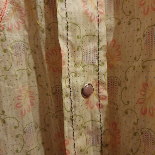 Pastel floral western vintage Popper shirt by Energie gold Large / Medium - Picture 4 of 8