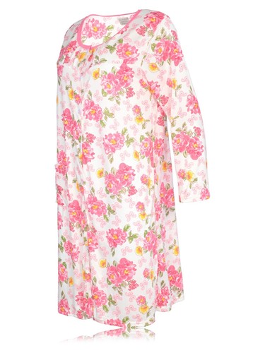 JEFFRICO Nightgowns For Women Long Sleeve Front Pocket Soft Nightshirts 6007 - 第 14/32 張圖片