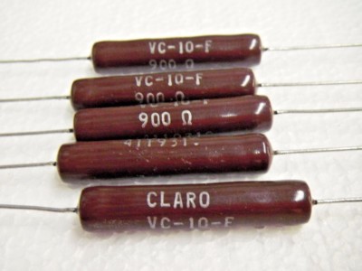 Clarostat VC10F Axial 900 Ohm 10W Wirewound Vitreous Resistor