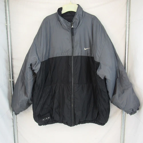Nike Brand Windbreaker Insulated Gray & Black Jacket RFC#NME920220KL4 Size XXL