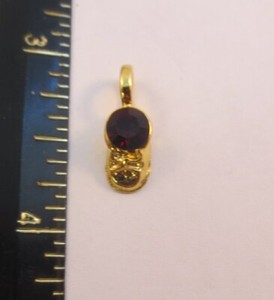 Authentic 14KT GOLD PLATED BABY SHOE BIRTHSTONE SWAROVSKI CRYSTAL PENDANT ( 12 MONTHS)