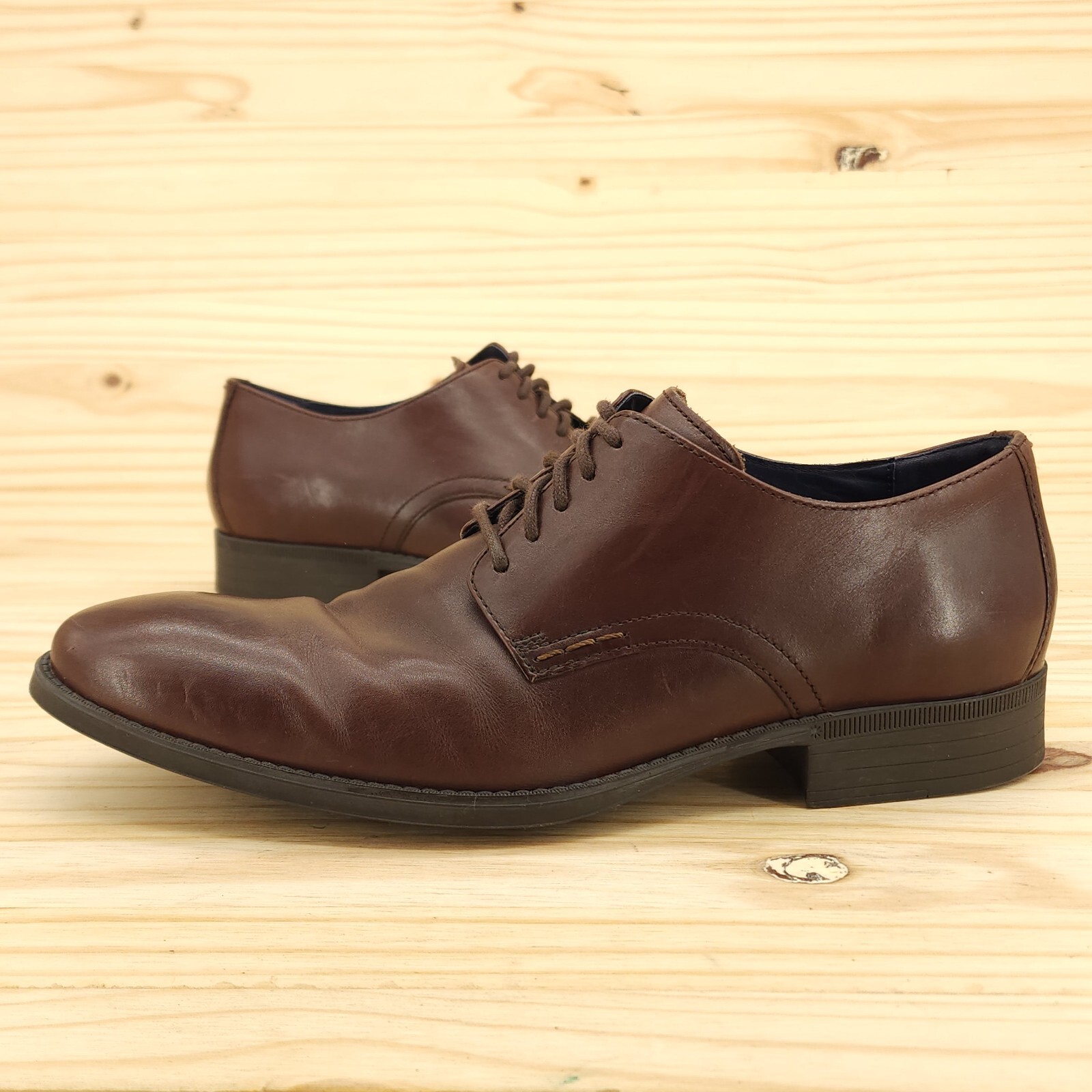 SAOLA Scarpe eleganti classiche Cole Haan uomo Oxford taglia 9 5 pelle marrone punta liscia derby