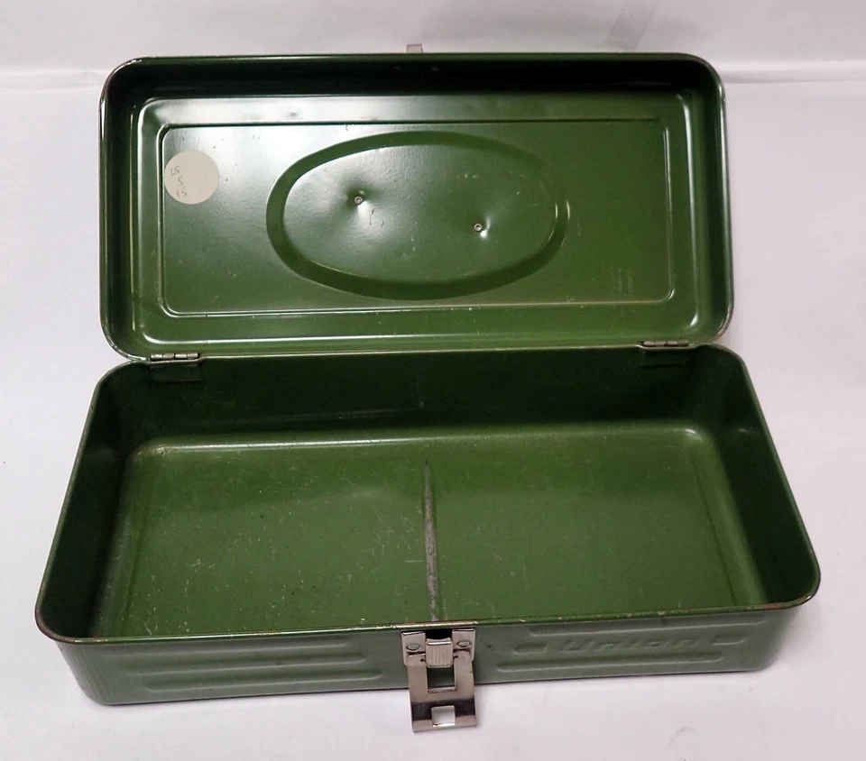 VINTAGE UNION GREEN TOOL BOX 13.5 X 7.25 X 4 IN - Image 2 of 4