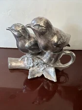 Antique Birds on Tree Branch Salt Pepper Shakers Perch Stand Weidlich Bros #122