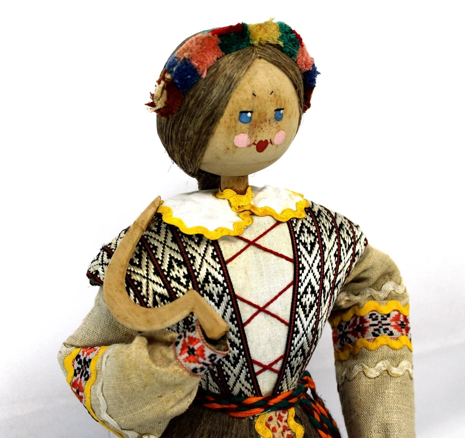 Huge 20” Very Rare Vintage Handmade Flax Doll Made USSR Belarus Folk Style #30 - Image 2 of 4