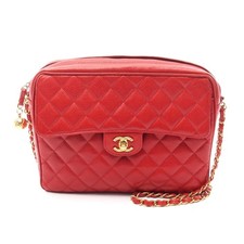Chanel Matelasse Leather Shoulder Bag Women Red One Size 613568
