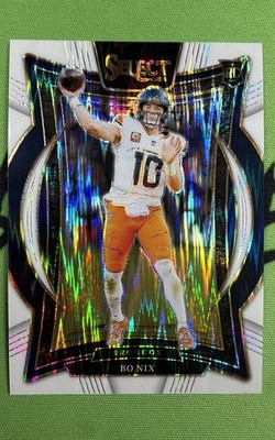 2024 Panini Select - Concourse Bo Nix #30 White Shock Prizm /199 (RC)
