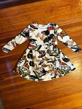Molo Organic Cotton Butterfly Dress Girls Size 4-5, 110-116