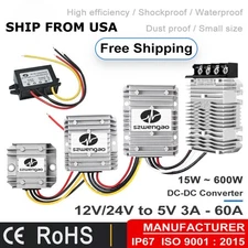 DC 9v-36v Step Down to 5V 10A 50W buck Converter Regulator Power Cars Boat Golf