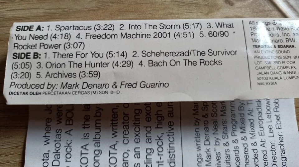 Mark Denaro : Dakota ( Cassette Tape ) - Image 3 of 4