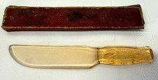 Vintage Dur-X Amber Glass Fruit Cake Knife Pr...