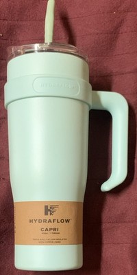 Hydraflow Capri 40oz Stainless Steel Travel Tumbler Light Blue, Insulated, Hand 