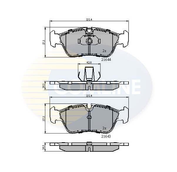 Front COMLINE CBP01023 Brake Pad Set, disc brake for ALPINA,BMW,WIESMANN
