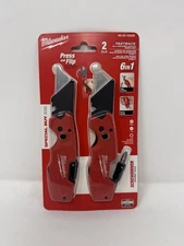 Milwaukee Tool 48-22-1505D Fastback 6-In-1 Folding Utility Knife (2-pack)