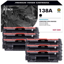 6PK 138A W1380A Toner Fits HP LaserJet Pro 3001dw 3001fdw MFP 3101fdw No Chip