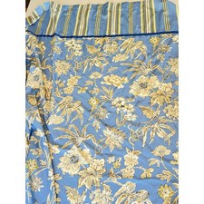 Waverly Floral Blue And Tan Stripes Shower Curtain Striped Cottage READ