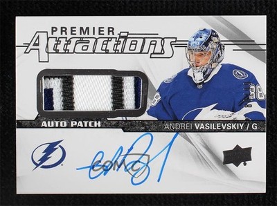 2018-19 Upper Deck Premier Attractions 88/99 Andrei Vasilevskiy Patch Auto ro5