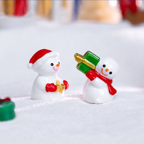 Christmas Miniature Figurine Resin Snowmen Santa Ornaments Art Crafts Decor New - Picture 15 of 28