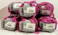 Artful Yarns CINEMA 10 Skein Bundle Magenta Copper Metallic RIBBON NOVELTY YARN 