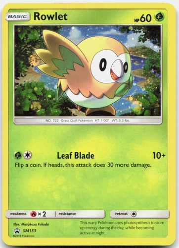 Rowlet - SM153 Holo Promo Sun & Moon Promo Pokemon Lightly Played