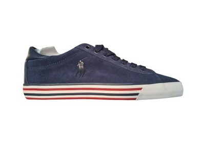 Polo Ralph Lauren Harvey Newport Navy Men's Sneakers Sz 40 New Original Box Leather Blue DS