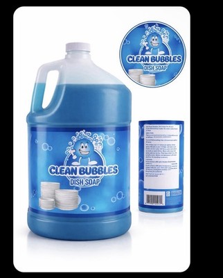 Clean Bubbles Dish Soap Liquid Large Container 1 Gallon for Dishes 1 Pack