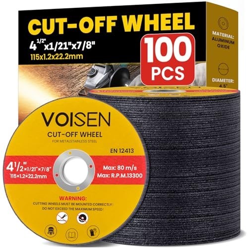 100 PCS 4-1/2" Cutting Discs for Angle Grinder, Thin Metal & Stainless Steel Whe - Afbeelding 2 van 6