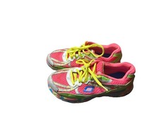 Skechers Girls' Multicolor Mesh Sneakers Pink Yellow Green Lace Up Size 4