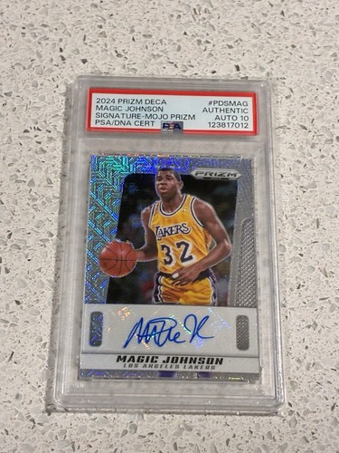 2024-25 Panini Prizm DECA Magic Johnson Mojo Prizm Signatures Auto PSA - AUTO 10