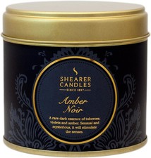 Shearer Candles Amber Noir Large Scented Gold Tin Candle, Black