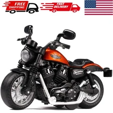 Mini Pull Back Motorcycle Toy with Sound & Light - Perfect for Toddlers Age 3-9