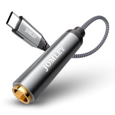 JOMLEY USB C to 1/4 Headphone Adapter 20cm, Inch 6.35mm 0.2 meter, gray