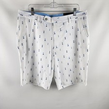 Fairway & Greene Shorts Mens 36 White Larson Tech Safe Harbor 10" Shorts NWT