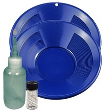Sluice Monkey 2 10" Blue Gold Pan Panning Kit with Sniffer  Vial