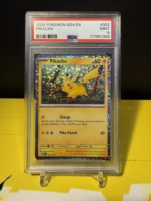 PSA 9 PIKACHU Holofoil Pokemon PROMO M24 EN McDonald's 2025 002