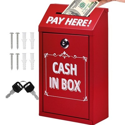 Safe Money Collection Box,Metal Donation Box with Lock,Money Drop Box with Lo...
