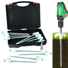 Stainless Steel 8 inch Threaded Pegs 12 Pack for Tents Tarps Garden Setup