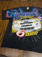 Mark Martin 6 Shooter Tultex NASCAR T Shirt Vintage 1999 Valvoline AOP 2XL Black