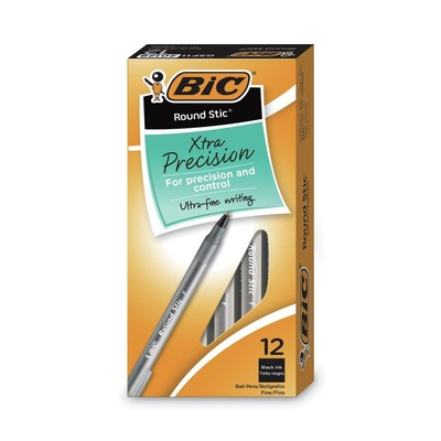 BIC GSF11BK Fine 0.8 mm Stick Ballpoint Pen - Black (1-DZ) New