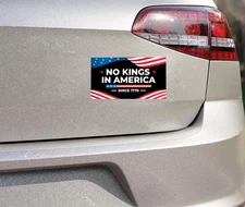 No Kings In America Car Magnet - Protect Democracy - Liberal Leftist Democrat