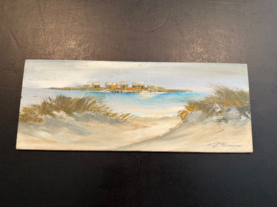 Vtg Raymond Parsons Signed Cape Cod Artist Oil on Board Painting Seascape 1 of 2