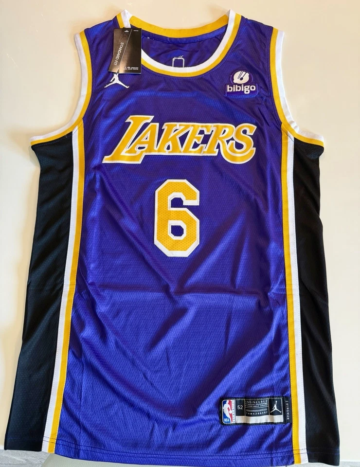 LeBron James Hand Signed LA LAKERS Swingman Jersey Purple Yellow With Holo COA - Image 4 of 4