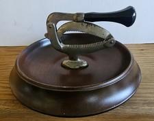 Vintage Walnut Wooden Nut Bowl With Attached Nutcracker